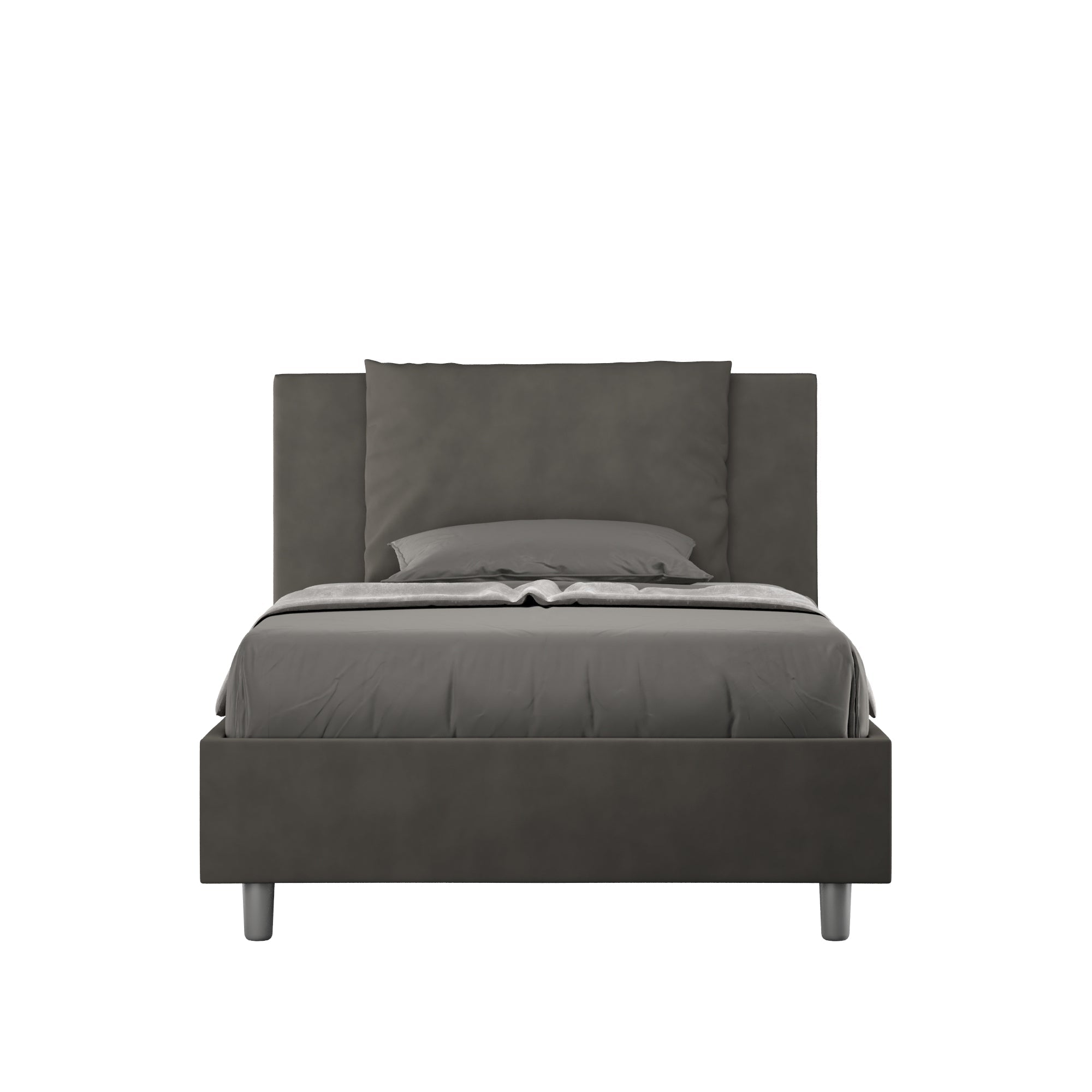 Letto singolo contenitore imbottito 100x200 microfibra Antea