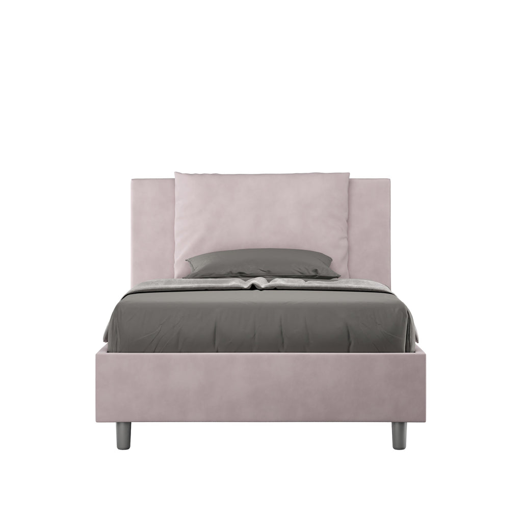 Letto singolo contenitore imbottito 100x210 microfibra Antea