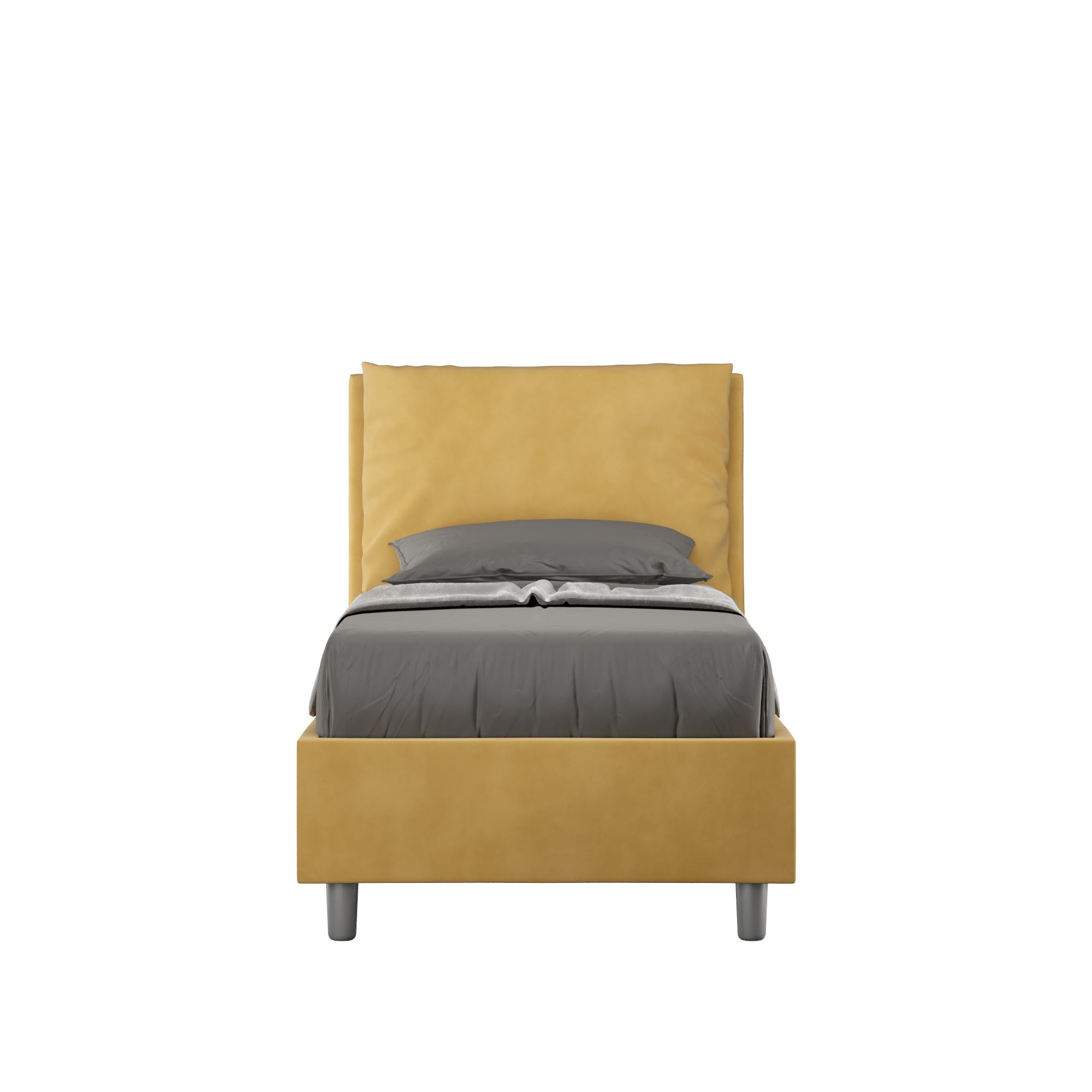 Letto singolo contenitore imbottito 90x200 microfibra Antea
