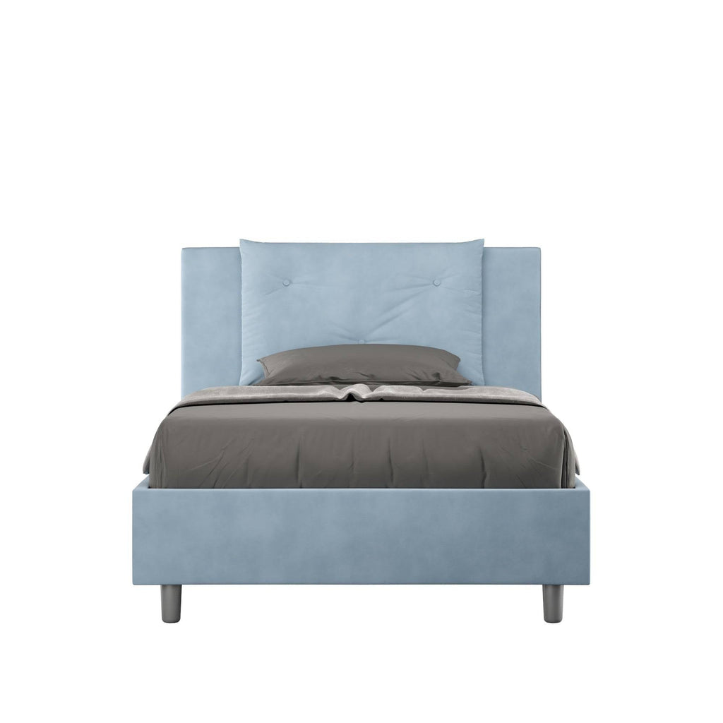 Letto singolo contenitore imbottito 100x200 microfibra Appia