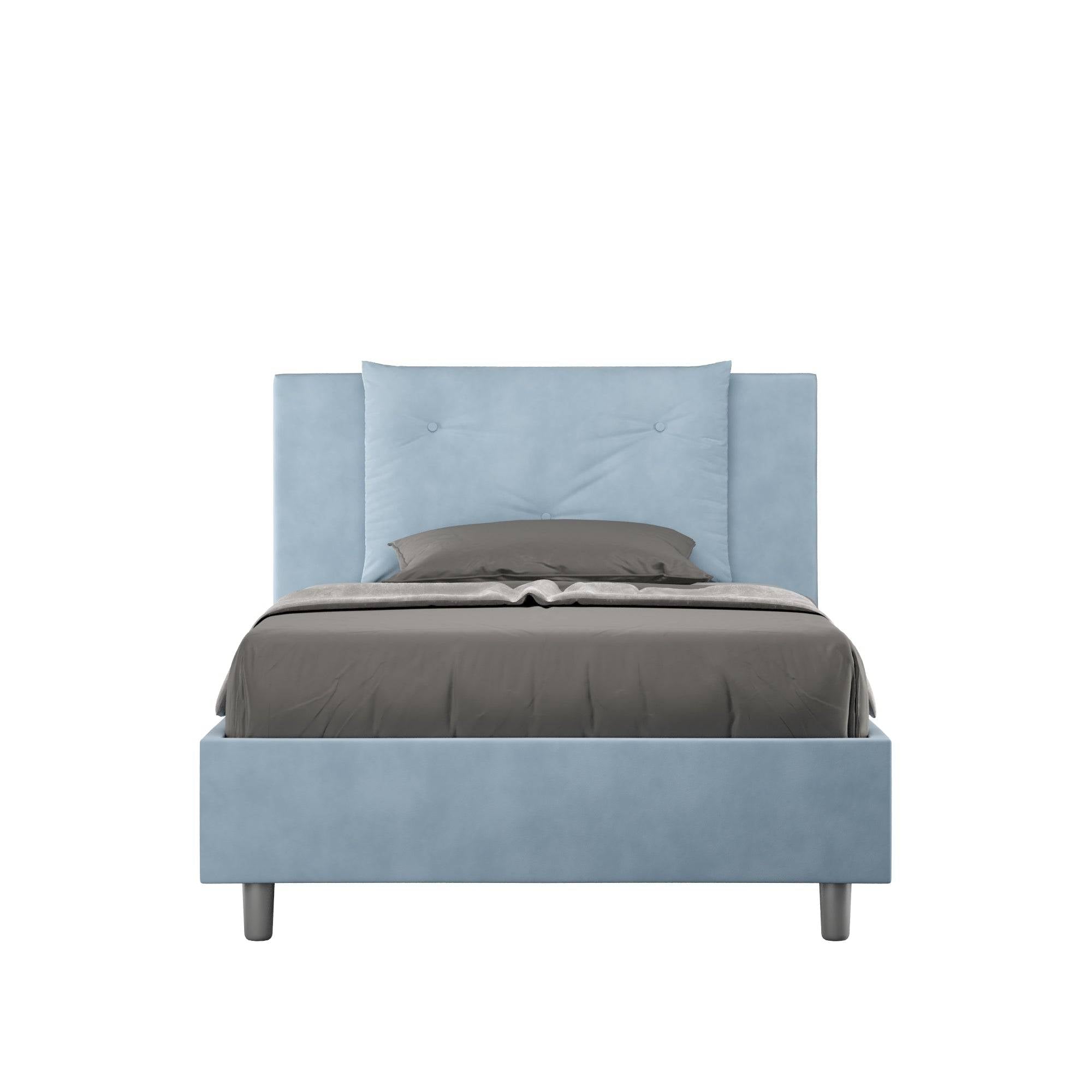 Letto singolo contenitore imbottito 100x200 microfibra Appia