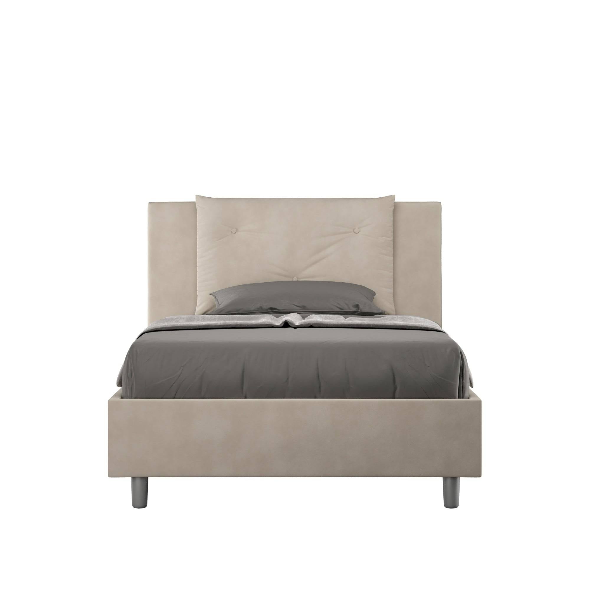 Letto singolo contenitore imbottito 100x200 microfibra Appia