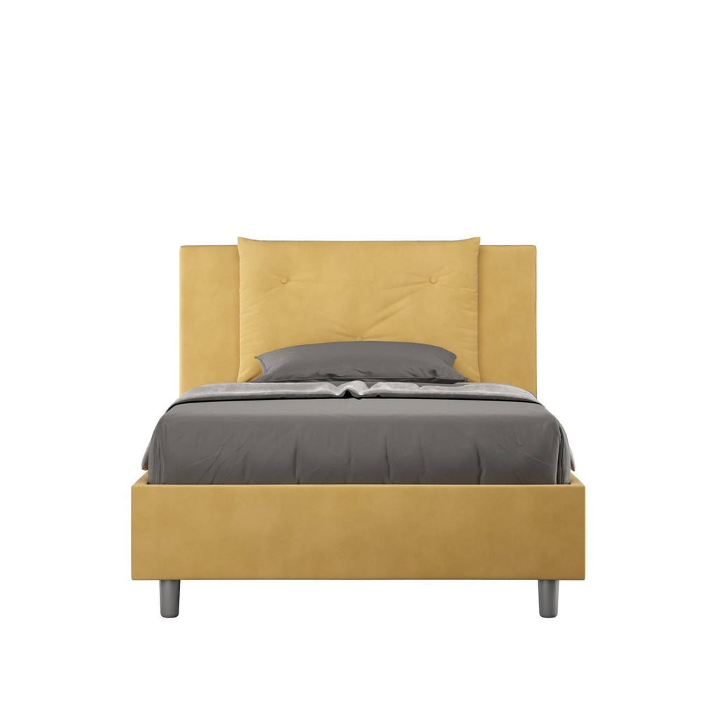 Letto singolo contenitore imbottito 100x210 microfibra Appia