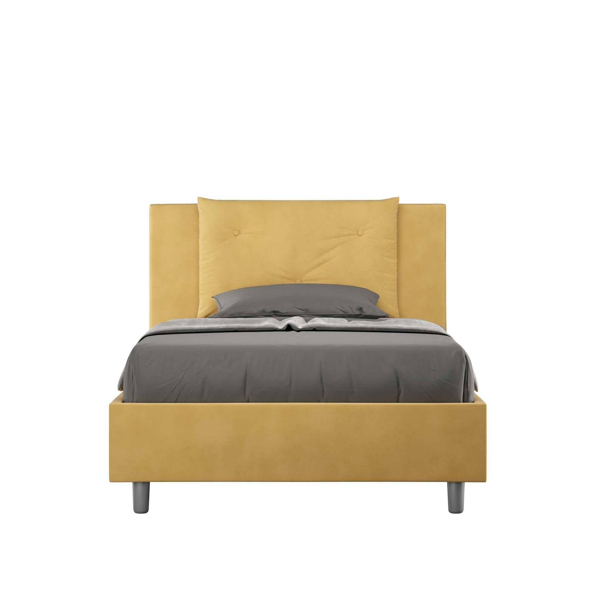 Letto singolo contenitore imbottito 100x210 microfibra Appia