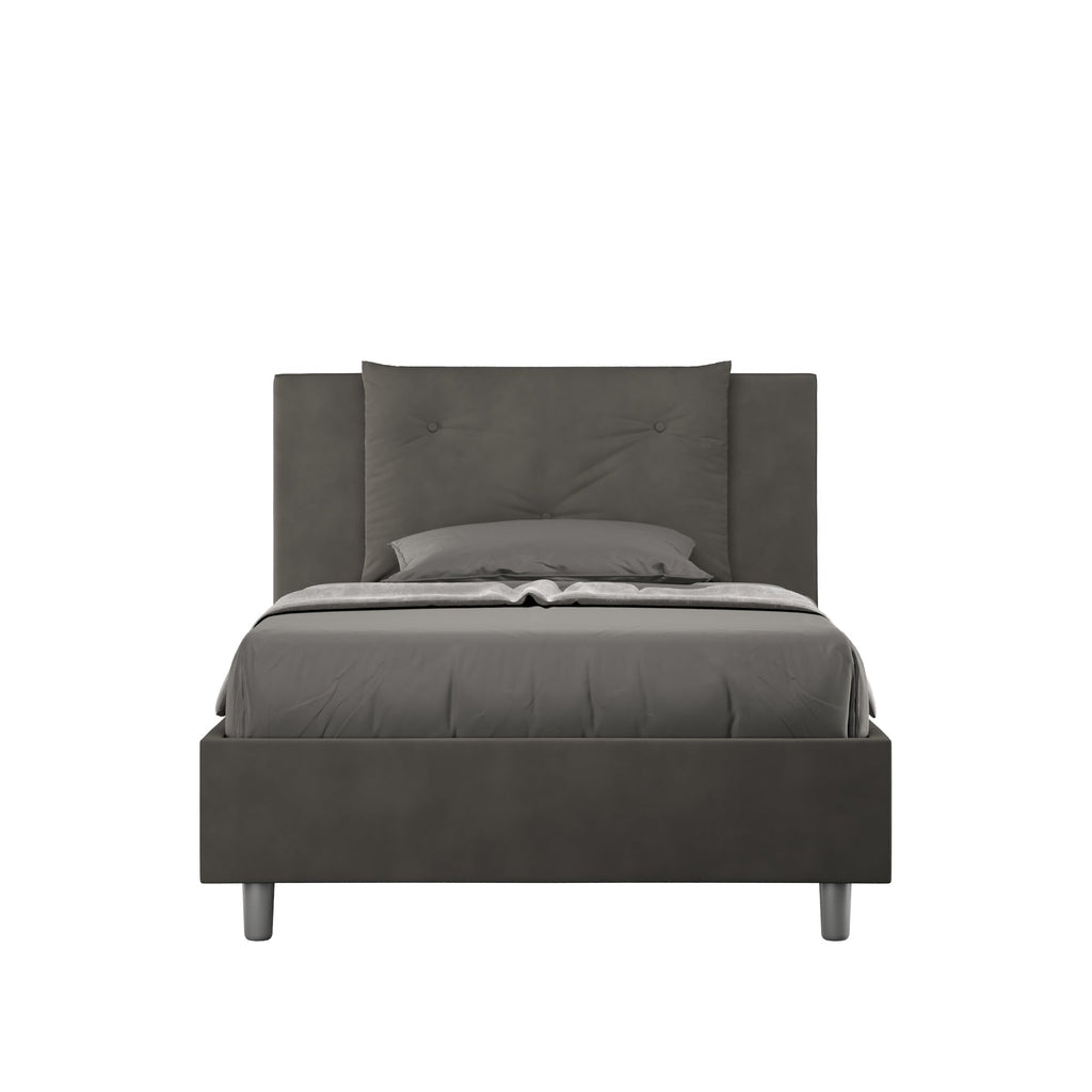 Letto singolo contenitore imbottito 100x210 microfibra Appia