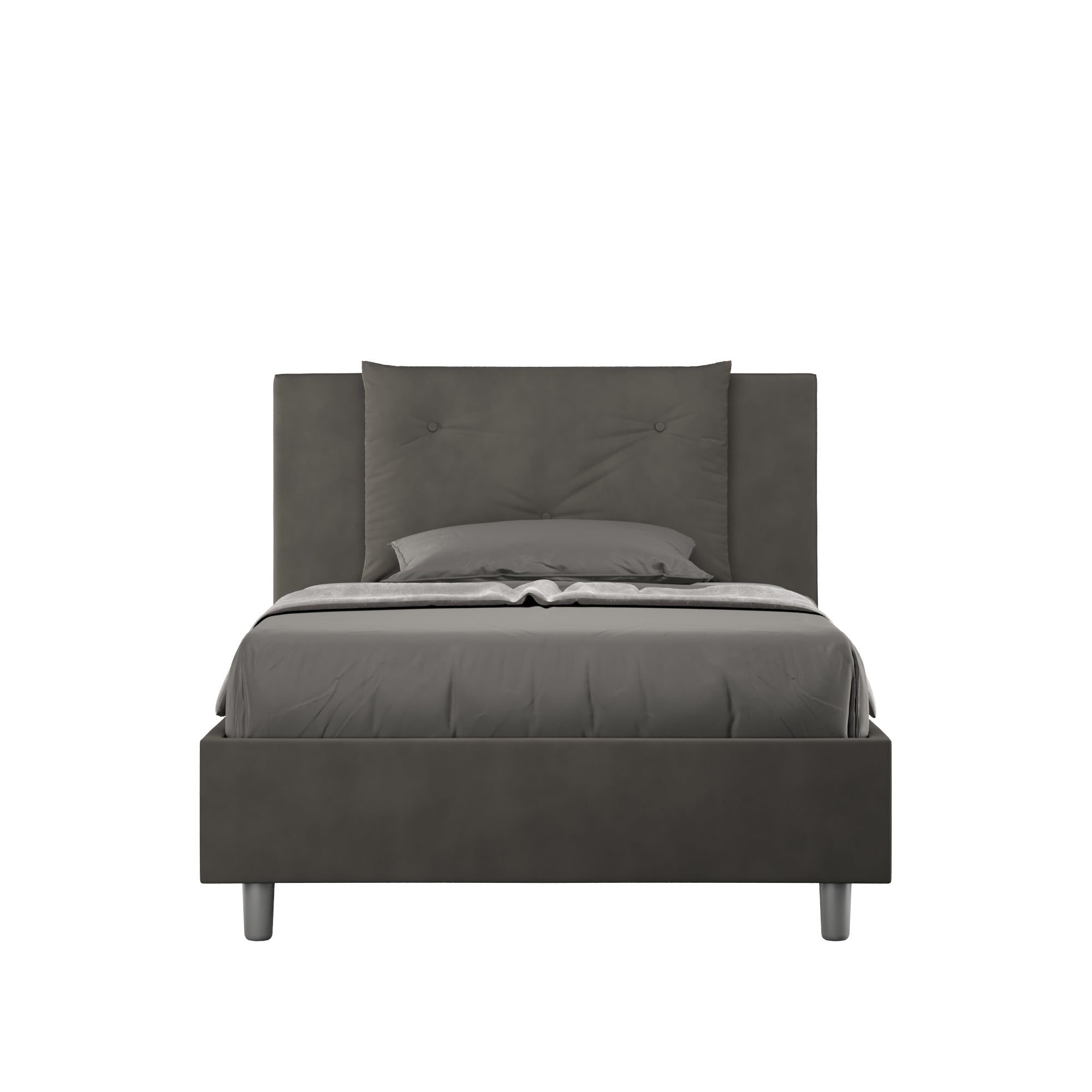 Letto singolo contenitore imbottito 100x200 microfibra Appia