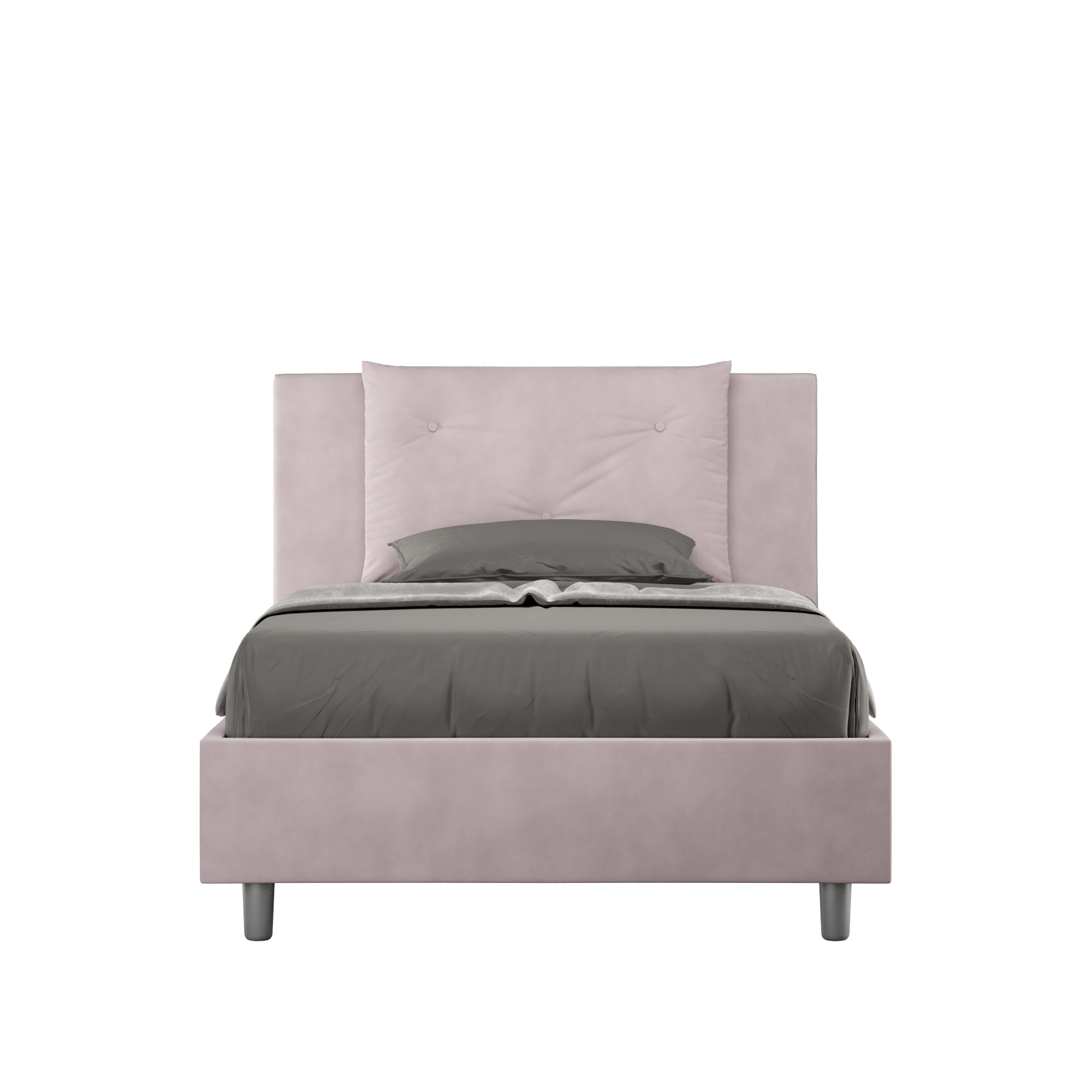 Letto singolo contenitore imbottito 100x210 microfibra Appia