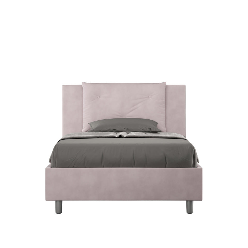 Letto singolo contenitore imbottito 100x200 microfibra Appia