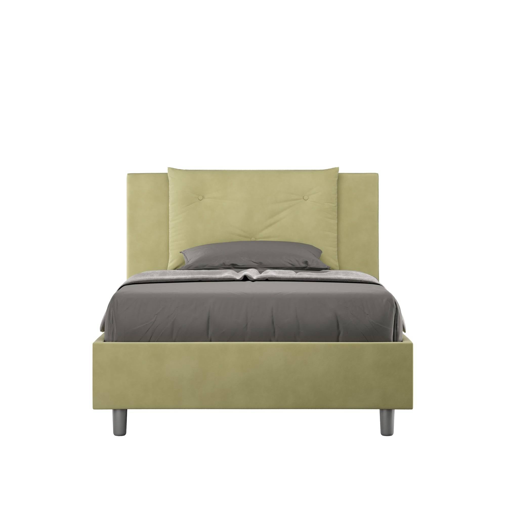 Letto singolo contenitore imbottito 100x200 microfibra Appia