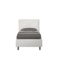 Letto singolo imbottito similpelle Appia 80x210 senza rete, con rete, contenitore