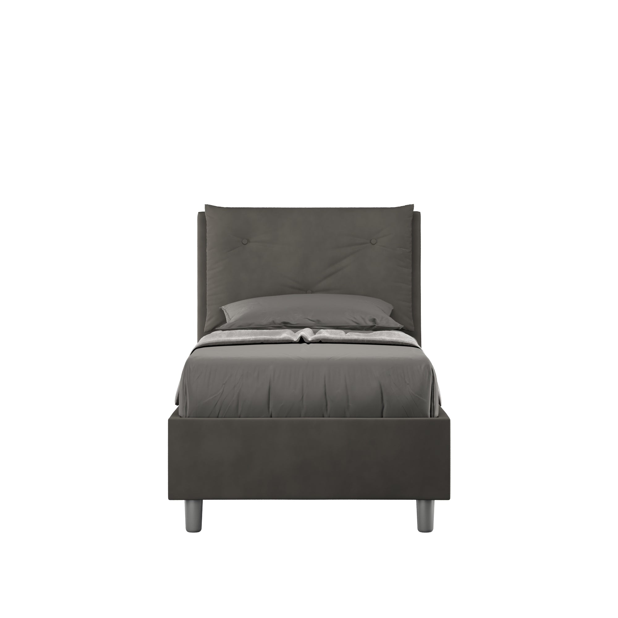 Letto singolo contenitore imbottito 90x190 microfibra Appia
