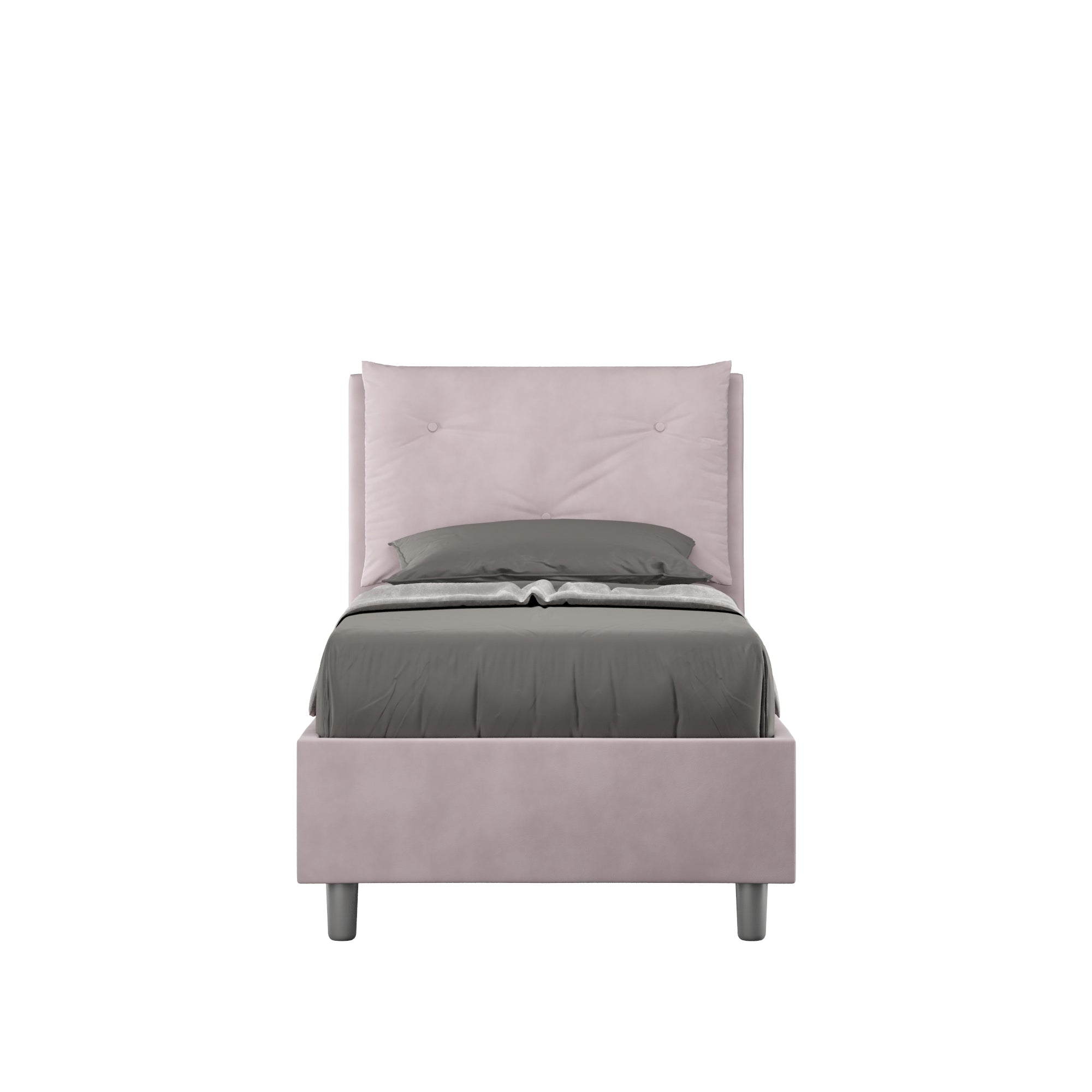 Letto singolo contenitore imbottito 90x190 microfibra Appia