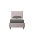 Letto singolo 80x200 Appia imbottito con testiera, rete e contenitore