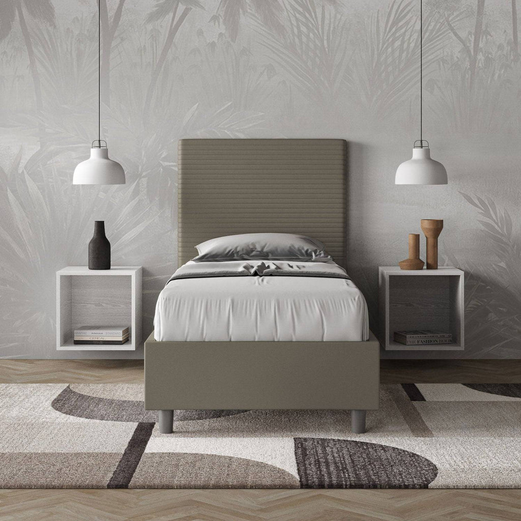 Letto singolo imbottito similpelle Focus