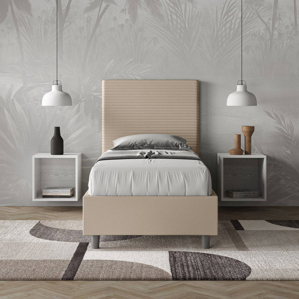 Letto singolo imbottito similpelle Focus