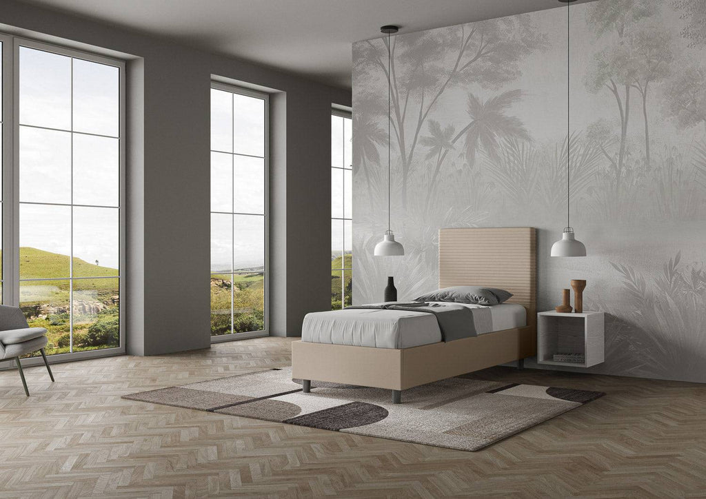 Letto singolo imbottito similpelle Focus