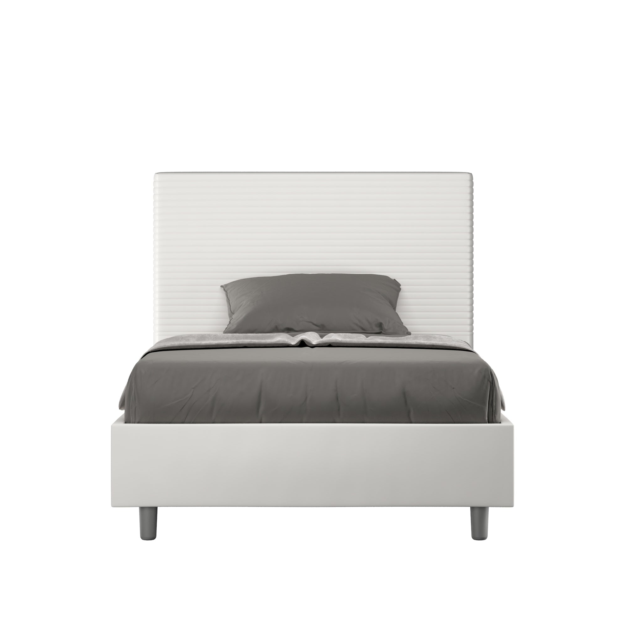 Letto singolo contenitore imbottito similpelle Focus