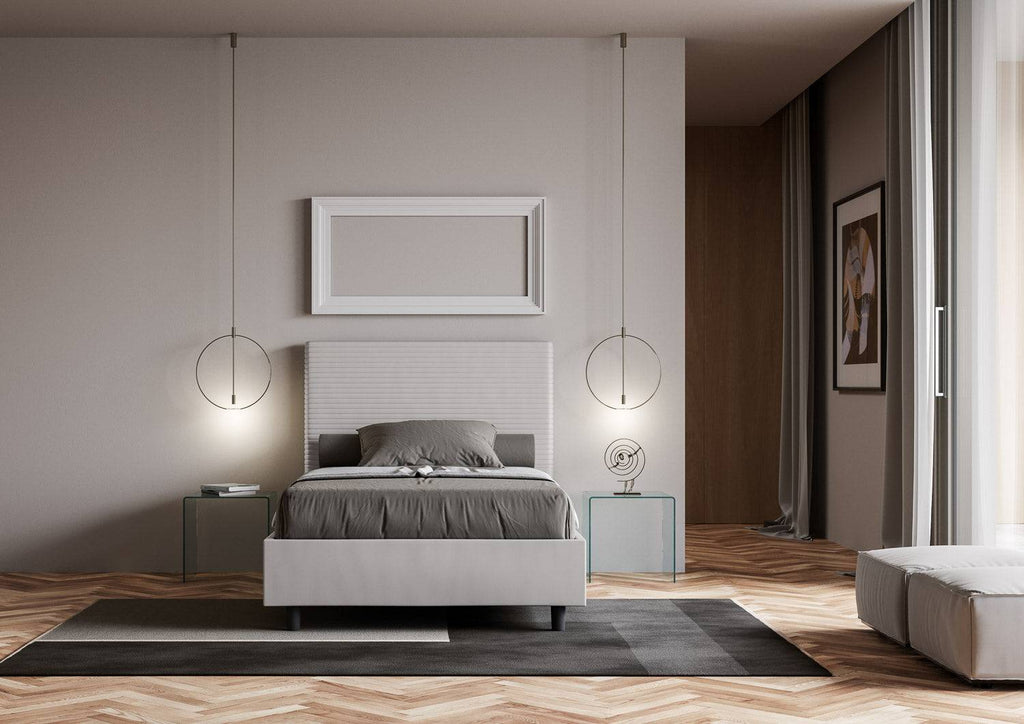 Letto singolo contenitore imbottito 100x190 similpelle Focus