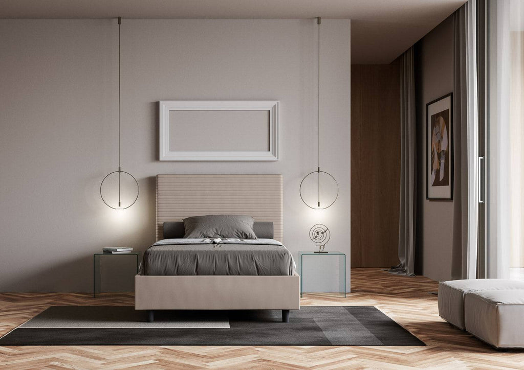 Letto singolo contenitore imbottito 100x190 similpelle Focus
