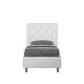 Letto Singolo 80x210 Priya in Similpelle con Contenitore - L.95xP.230 H.122 cm, Made in Italy