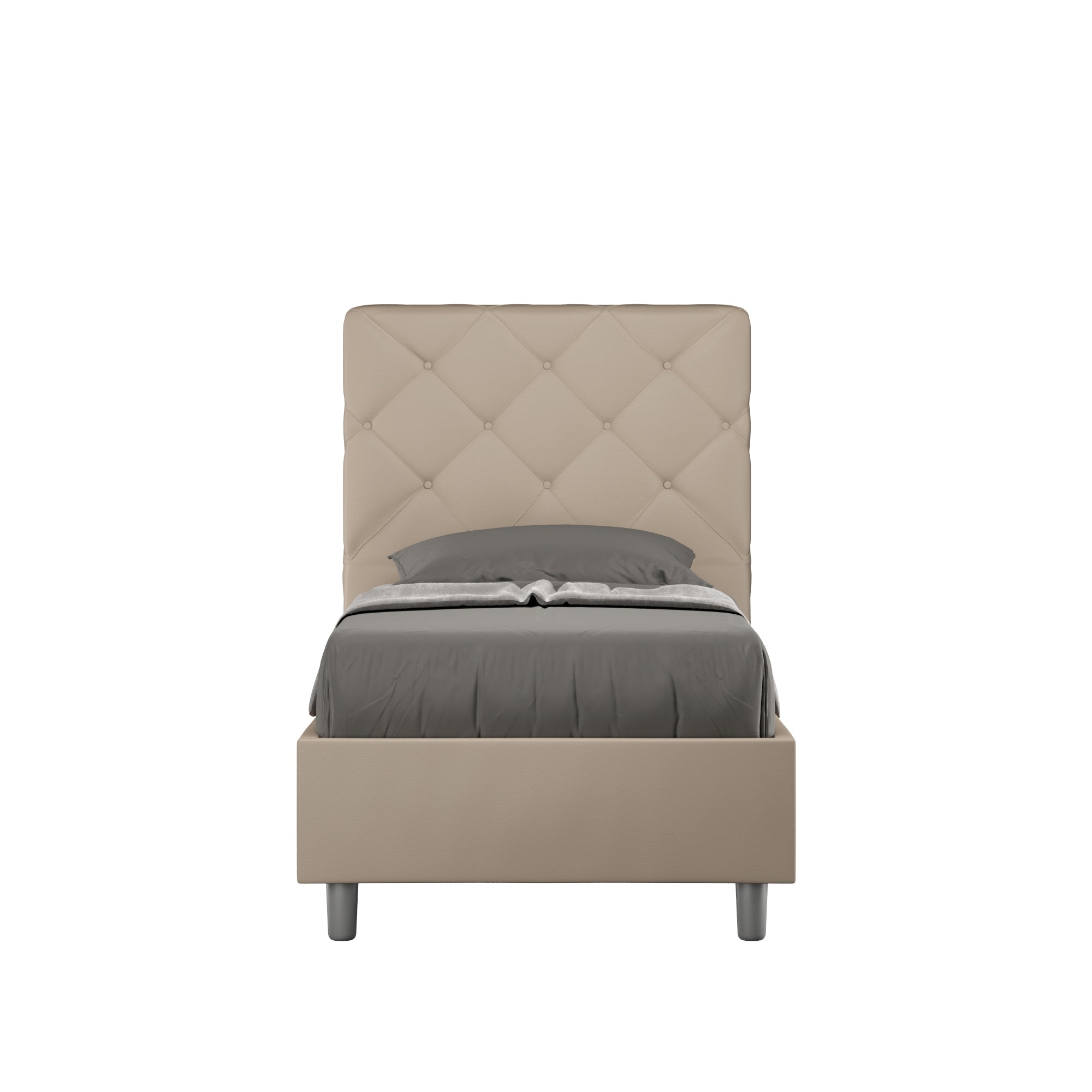 Letto singolo imbottito similpelle Priya