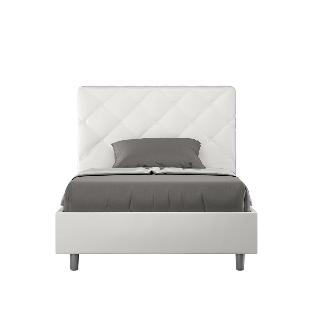Letto singolo contenitore imbottito similpelle Priya