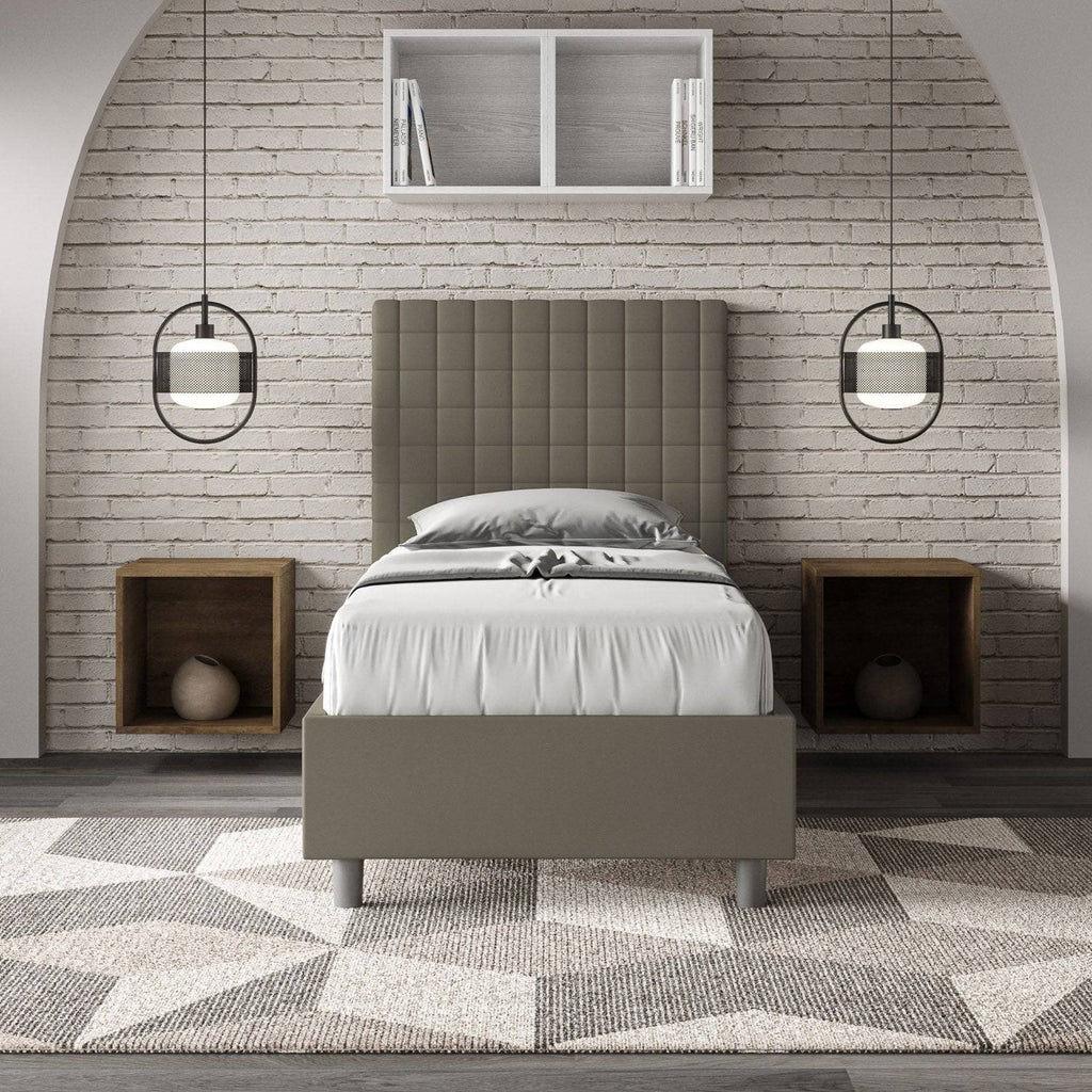Letto singolo imbottito similpelle Sunny
