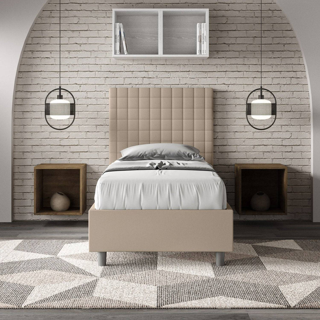 Letto singolo imbottito similpelle Sunny