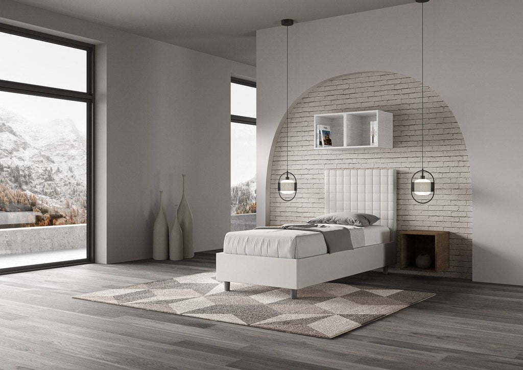 Letto singolo imbottito similpelle Sunny