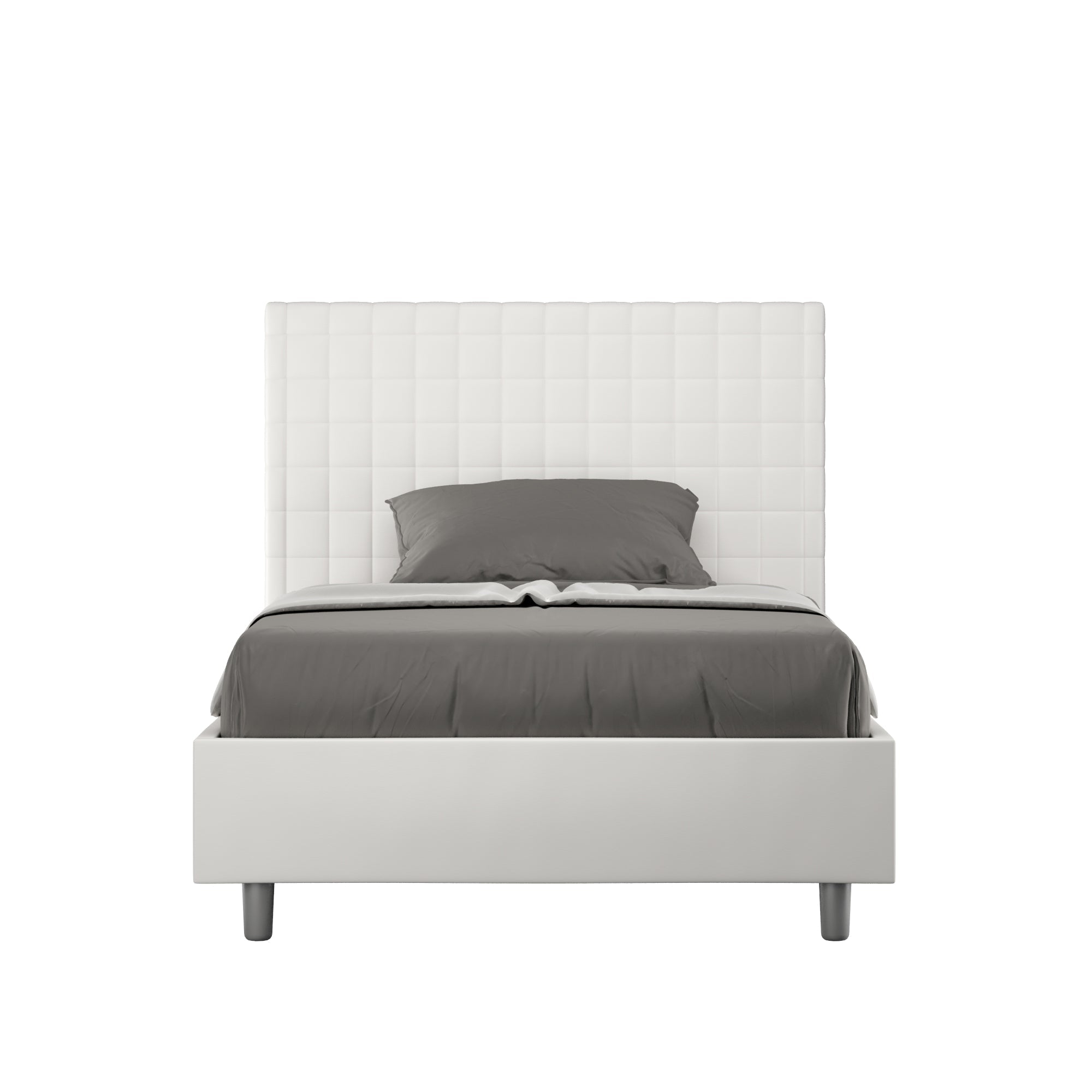 Letto singolo contenitore imbottito similpelle Sunny