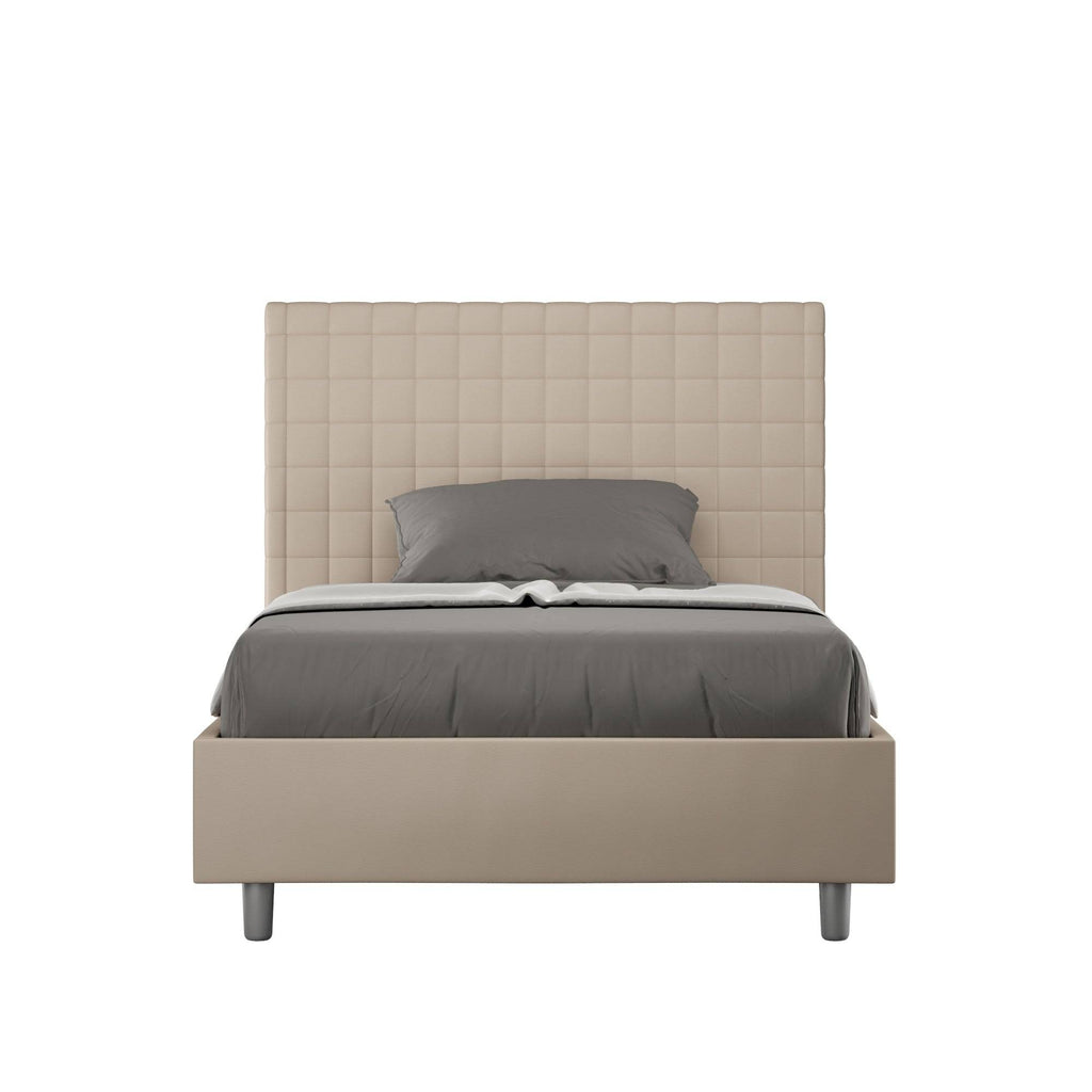 Letto singolo contenitore imbottito similpelle Sunny