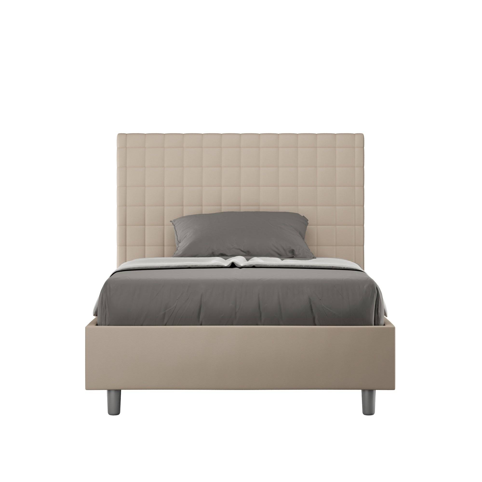 Letto singolo contenitore imbottito similpelle Sunny