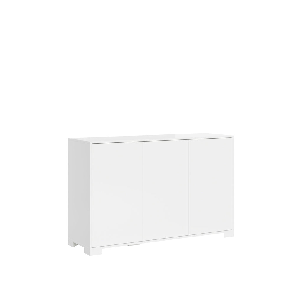 Madia e Porta TV Lumina con ante in bianco lucido e cashmere
