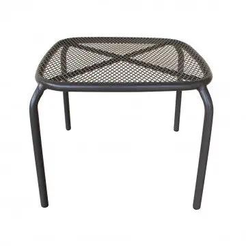 Tavolino Midway: Tavolino da giardino in acciaio bianco, grigio o taupe - 43,5 cm x 41 cm x 41 cm