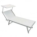 Lettino Bari Bianco: Alluminio e Textilene, cm 181x61x38