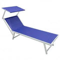 Lettino Bari Blu: Alluminio e Textilene, cm 181x61x38