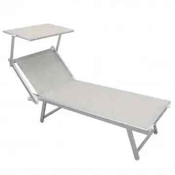 Lettino Bari Grigio Melange: Alluminio, Textilene 2x1, cm 181x61x38