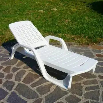 Lettino Zanzibar - Bianco, 190x71x46 cm