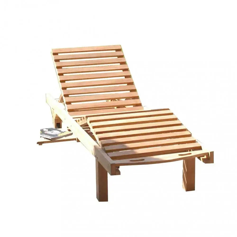 Lettino lidia in teak Massiccio 208x65x35cm
