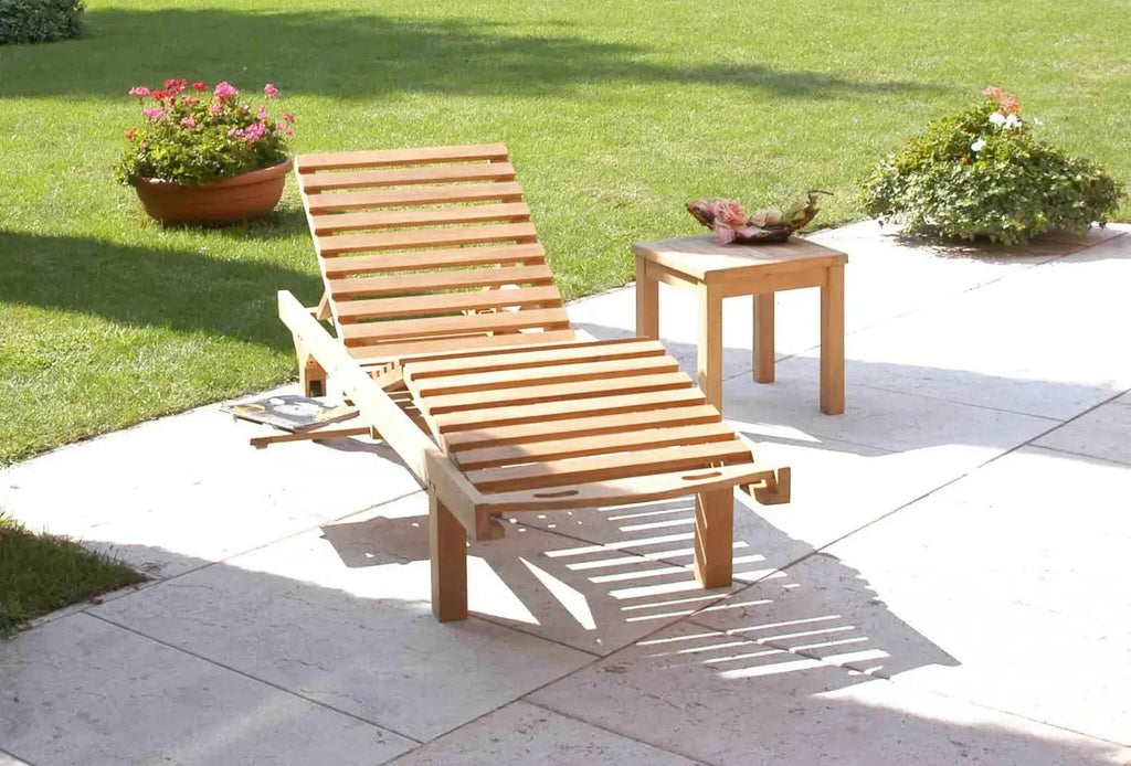 Lettino lidia in teak Massiccio 208x65x35cm