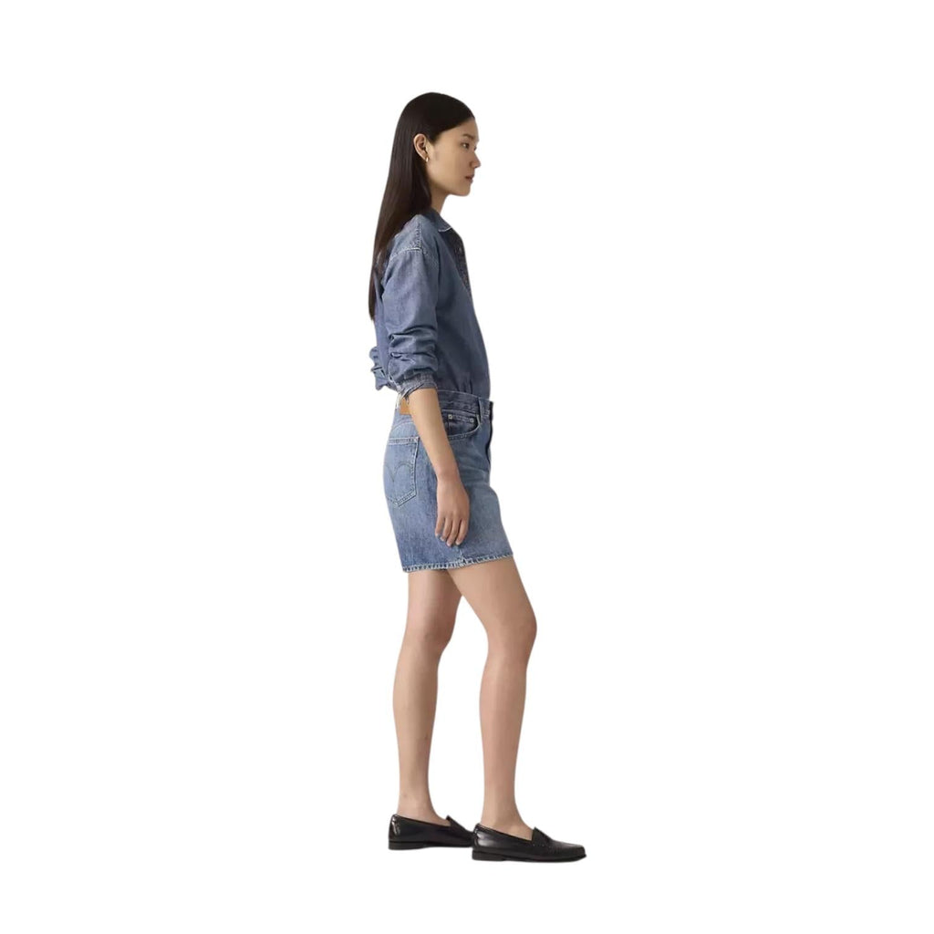 Levi's Short Oversize Vita Alta A93110005 Worn Memory Blu Donna