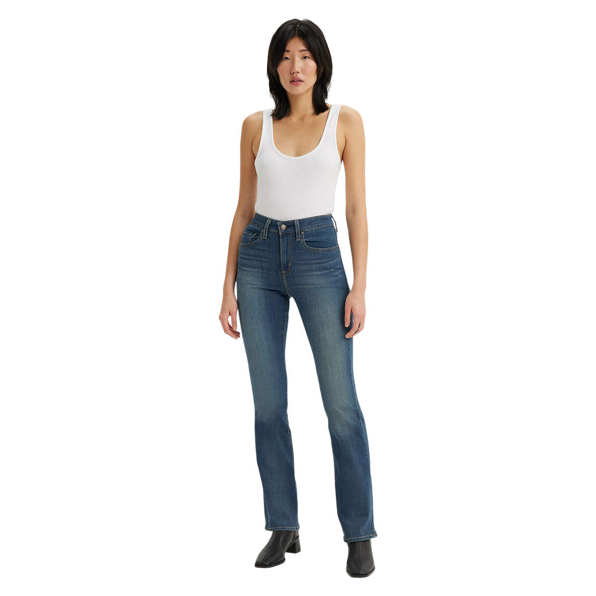 Levi's pantalone jeans da donna a vita alta a zampa Bootcut 187590121 blu