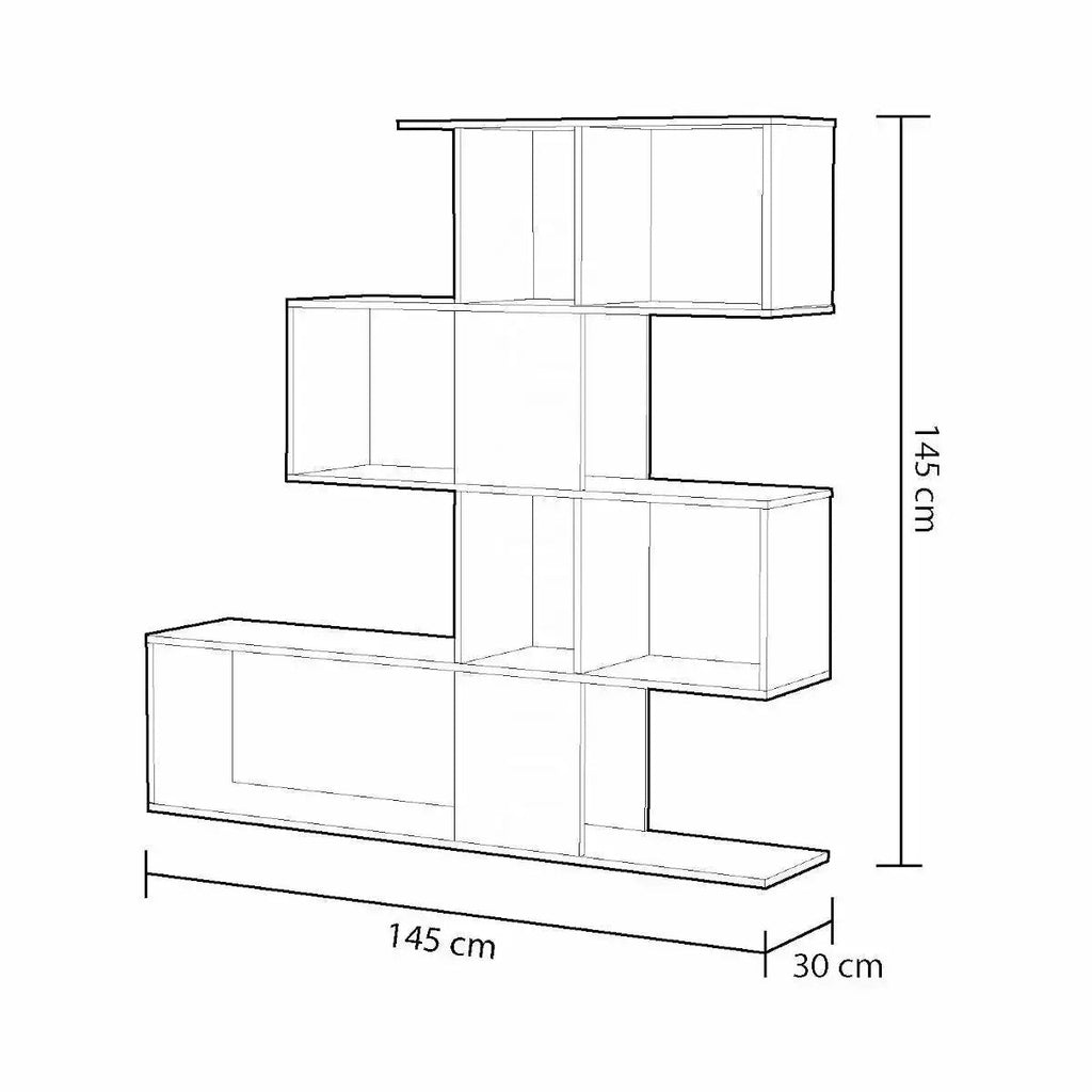 Libreria Zig-Zag in Cemento Bianco 145x145x30 cm