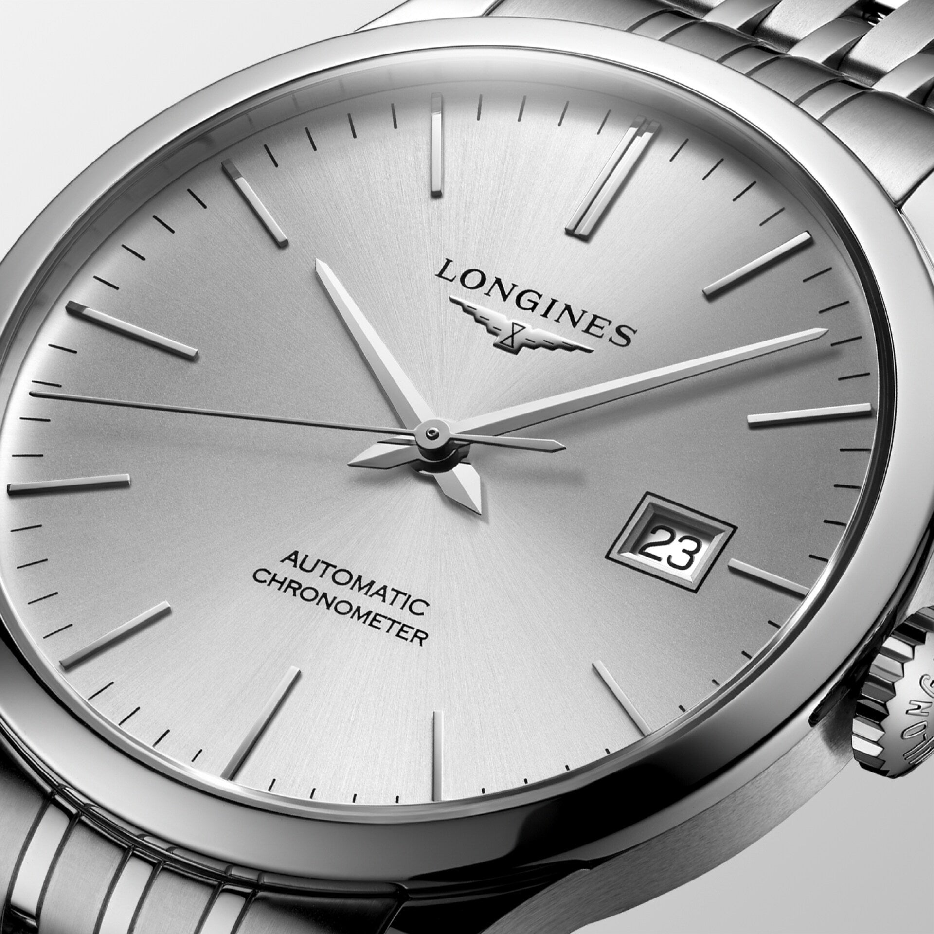 Longines Record Automatic Swiss Made – Quadrante Argento Ø 40mm – L2.821.4.72.6