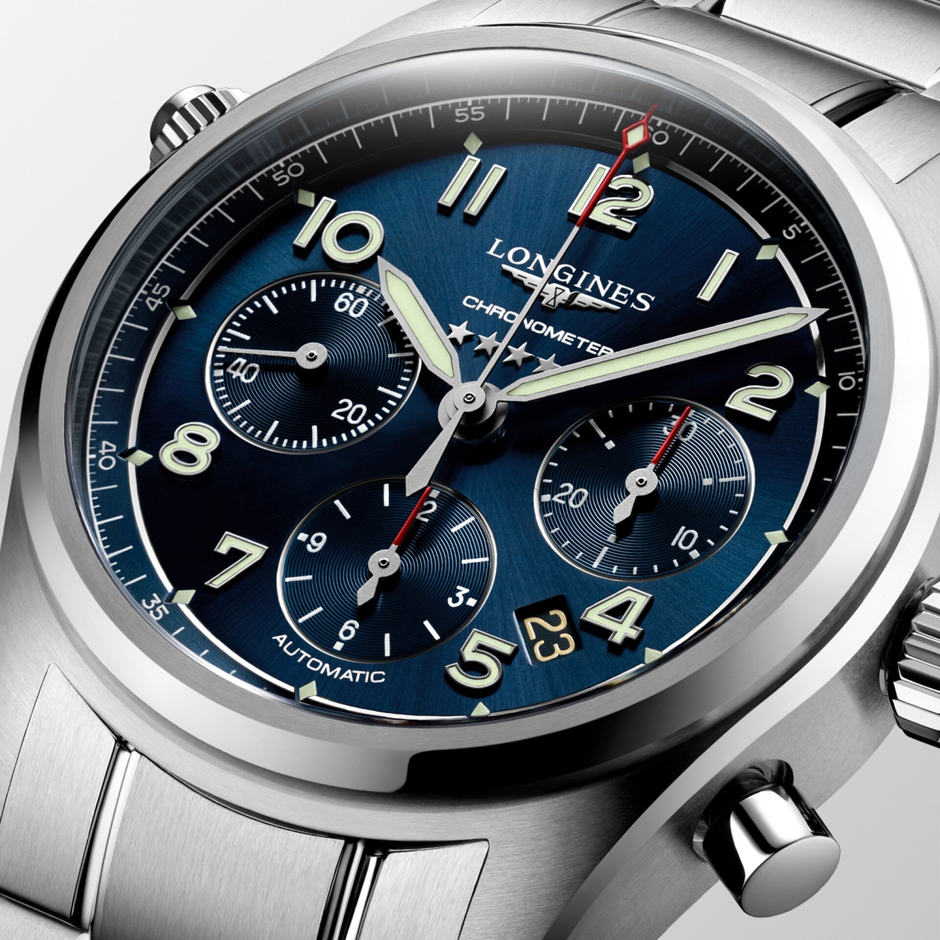Longines Spirit Chronograph – Orologio automatico Swiss Made, quadrante blu, cassa 42mm – L3.820.4.93.6