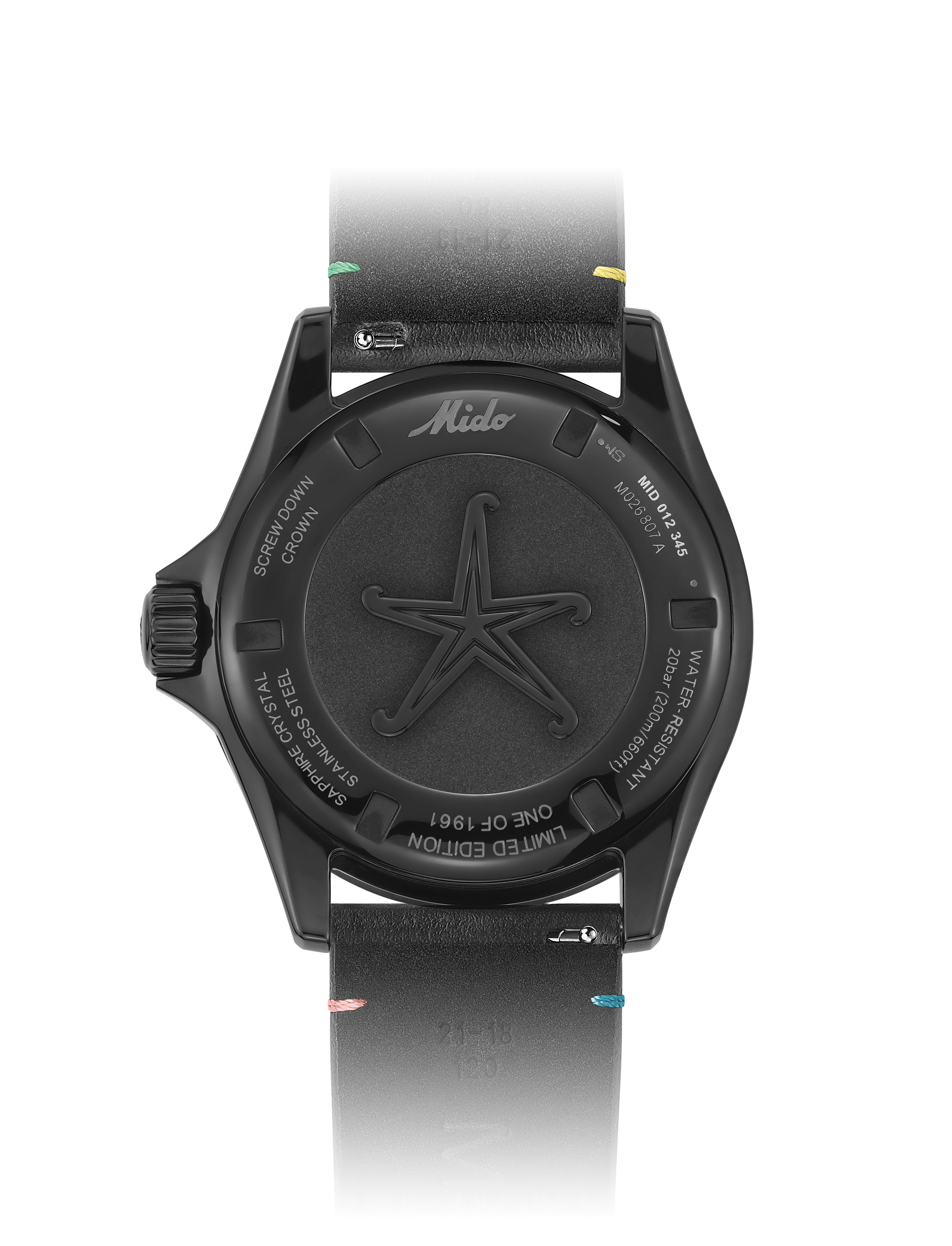 Mido orologio Ocean Star Decompression Worldtimer Limited Edition 1961 40mm nero automatico acciaio finitura PVD nero M026.807.33.051.00