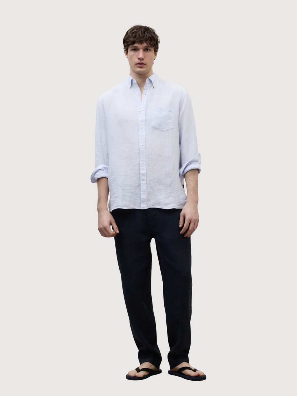 ADAN SHIRT MAN White Sky Blue Stripes | ECOALF