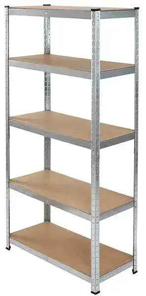 Scaffale in Acciaio Zincato con 5 Ripiani in MDF - Modello Hercules 90x40x180 cm