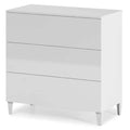 Cassettiera Moderna 3 Cassetti Bianco Lucido 80x40x80h