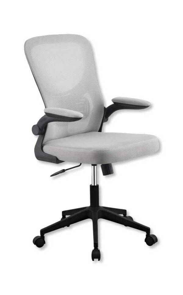 Poltrona Ufficio Alice in Tessuto Traspirante Grigio con Base in Nylon Nero